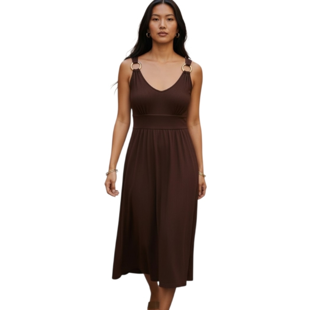 KENNETH COLE REACTION BROWN DRESS SZ.M EUC